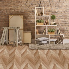 시트나라 可撕除地板貼紙 RRSF-024, 人字紋淺棕色