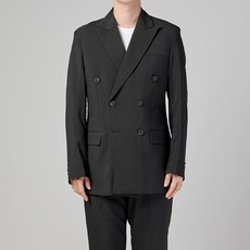 카포넬 남성용 린넨 데일리 플랩포켓 더블 수트 상하의 세트 CU3002