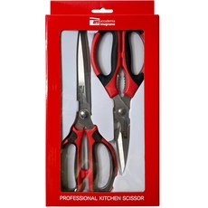 accademia mugnano 廚房剪刀 2件組, 紅黑色, 1組