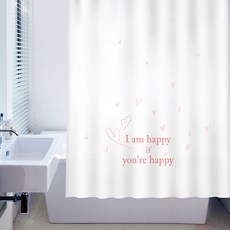 Changmungeurigi 設計款布質浴簾 I am Happy 180 x 180 cm, 1個