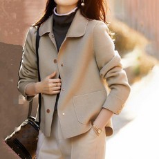 라라티나 여성용 카른 클래식 카라넥 버튼 스타일 자켓