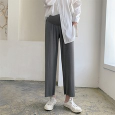 素色簡約寬版孕婦運動褲