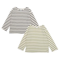 Rainbow Kids 兒童棒棒糖條紋長袖T恤2件組