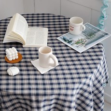 CASA VERDE Rie 雙面桌布 2人用, 130 x 130 cm, 海軍藍