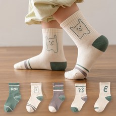 si ner socks 兒童卡其夢幻時尚襪5雙組