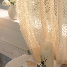 AND COTTON 蕾絲窗簾, 奶油象牙