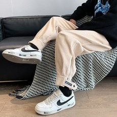 MARKETA 남성용 지퍼 코듀로이 캐주얼 팬츠