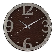 Seiko 精工 立體木紋編織紋理滑動式秒針靜音掛鐘 QXA841B, 咖啡色