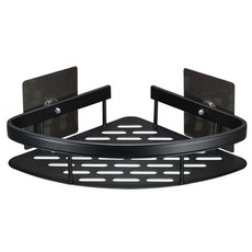 Winprice 鋁製圓角轉角架 + 黏貼墊 2p 組, 黑色, 1套