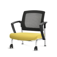 체어포커스 슬라이딩 좌식의자 C530, 블랙(팔걸이) + 블랙(등받이) + 고급 옐로우(방석), 1개