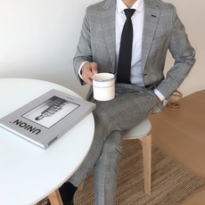 Untapped男款經典格倫格紋西裝西裝套裝