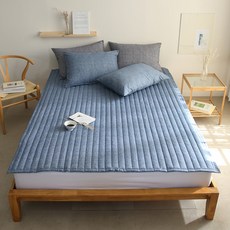 I'm Living 半纖維絎縫鬆緊帶薄墊, 海軍藍