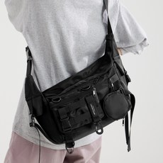 ADDEDIT 多功能科技工裝迷你斜背包 分離型, 黑色