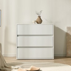 가구의정석 리호 티비다이 수납장 방문설치, 3단, 화이트