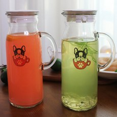 法國鬥牛犬圓形水瓶 2入, 混色, 1200毫升