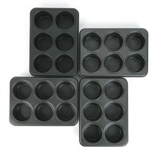 6格不沾圓形烤盤模具, 4個