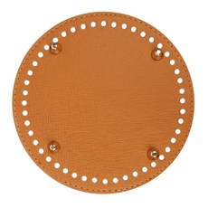 brandyarn 背包底部圓形鈕扣皮革布, 棕色的, 1個
