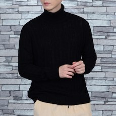 Townclo 男士高領麻花Y領針織衫