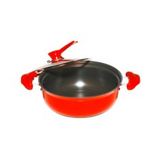 輕巧雙耳火鍋湯鍋, 24cm, 混色, 1個