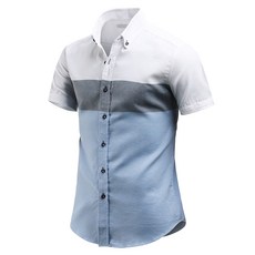 DAKUANG 男款拼色短袖襯衫 C05D14_sp2047