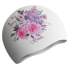 Duda Swim 印花矽膠泳帽+專用收納袋, 玫瑰 D 27（相撲）