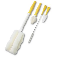 babybear 直立式奶瓶刷+奶嘴刷+吸管刷+多功能刷, 黃色, 1組