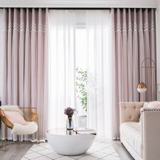 GINNA SONG Clara 雞眼遮光窗簾 窗簾桿另售, 粉紅色