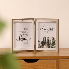 Mabel In Home 雙折疊雙面高級室內裝飾旋轉相框, 1個, 淺灰色