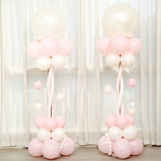 P&B UNITY 派對立架氣球柱2入組, 2套, 16白色珍珠