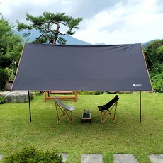 NASCAPI 210D 牛津布銀膠塗層大型矩形天幕, 黑色