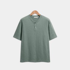 탑보이 슬라브 오버핏 헨리넥 통기성 반팔티셔츠 RT703