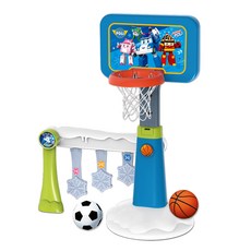 救援小英雄波力 Poli 2合1足球籃球架, 藍色 + 白色