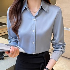 POPLAR NC 素雅緞面長袖襯衫