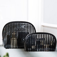 純條紋防水洗臉化妝包 2種組