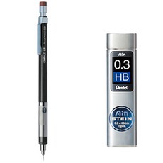 Pentel 飛龍文具 Graphlet 自動鉛筆 PG503-ED + Ain Stein 自動鉛筆芯 HB 套組, 0.3mm, 1組