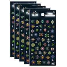 Petit 季節貼紙 冬季 霓虹雪花 DA5548, 5個, 混合顏色
