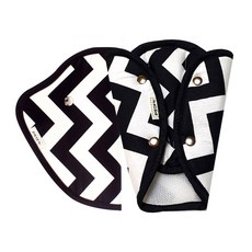 西瓜印花安全帶保護套+網眼安全帶保護套, 波紋款 黑色, 1組