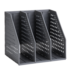 델리 3단 미니 폴딩식 데스크 파일 꽂이, 블랙