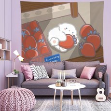 Market A 粉彩風格插畫掛毯, TYPE6