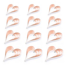 마켓감성 입체 하트 모양의 장식품 4종 x 3p 세트, 실버 + 진주 가루