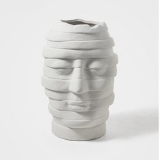 繃帶臉部碎片陶瓷花瓶 YT_RA147, 白色的