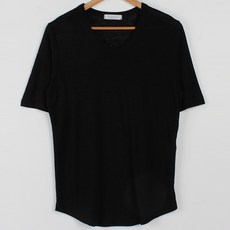 빼빼 여성용 통기성 린넨 유넥 여름 반팔 티셔츠