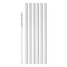 德國 VEGA 玻璃直吸管 附清潔刷 23cm, 1套, 6個裝