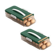 Block Mart 手提滾動式雞蛋盒 單層, 2個, 綠色