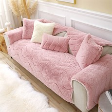 쿼르디 심플 모던 소파커버 겨울 방한 미끄럼 방지 물결무늬 소파패드