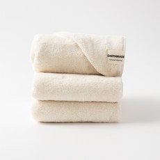 어스메이드 천연 식물염색 오가닉 타월 170g 40수 코마사, 퓨어 아이보리, 5개