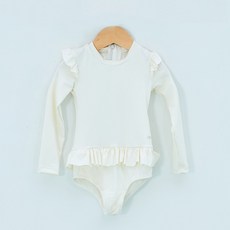 SNEFF 女童巴洛克風珊瑚色防曬泳衣