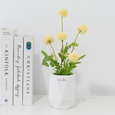 도시정원 롱 미니 알륨 조화 소품, 옐로우, 1개