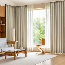 BAZAAR Bello Full-dull 素色遮光窗簾 窗戶型 穿環式, 象牙白