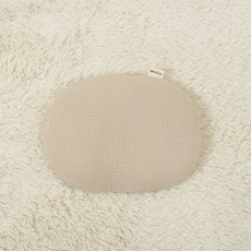 lolbaby 嬰幼兒用天絲3D網眼定型枕 + 圓形枕套組, 1套, 米色(枕套)